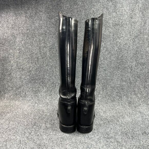 The Effingham Bond Boot Co Women's 8 Black Leather Tall Riding Lace Knee Boots - Picture 7 of 16